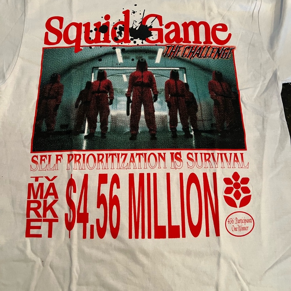 Netflix Squid Game White and Red Board SS Tee